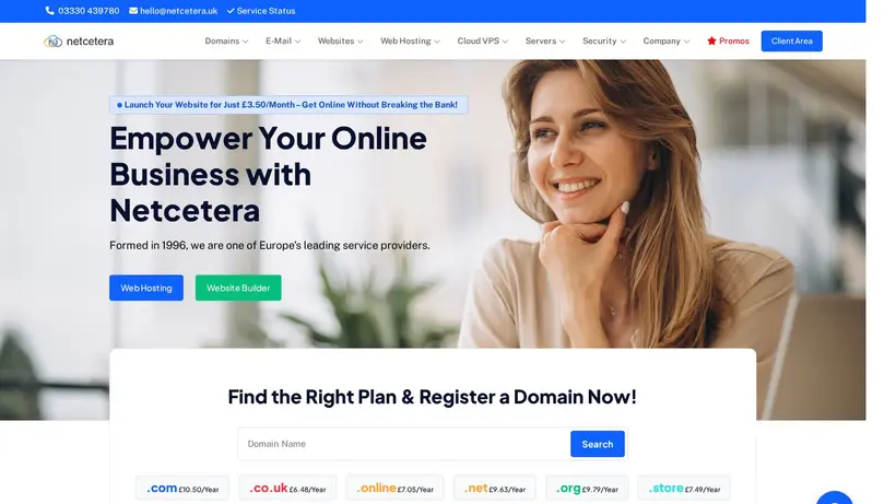 NetCetera UK homepage screenshot