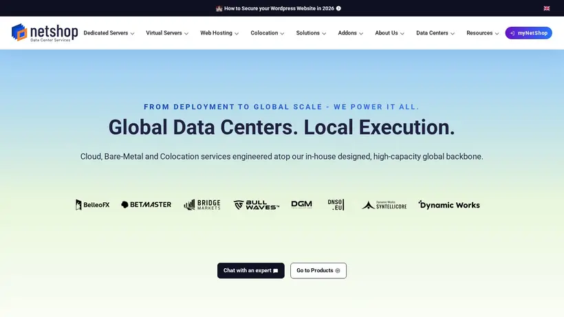 NetShop ISP homepage screenshot