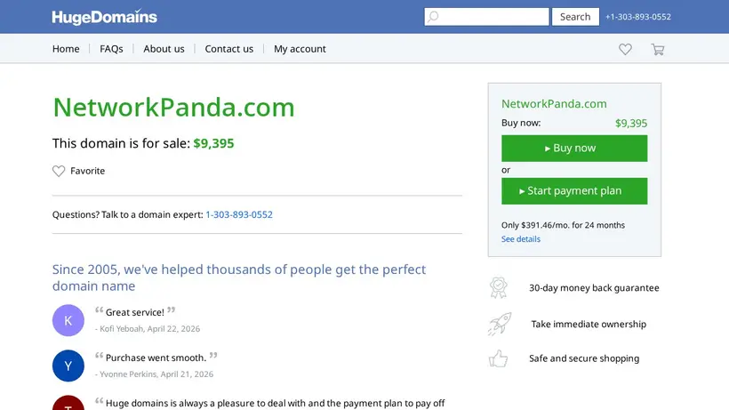 NetworkPanda homepage screenshot