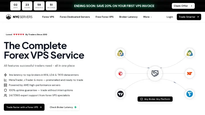 New York City Servers homepage screenshot