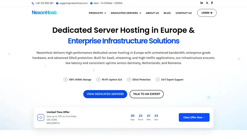 NexonHost homepage screenshot