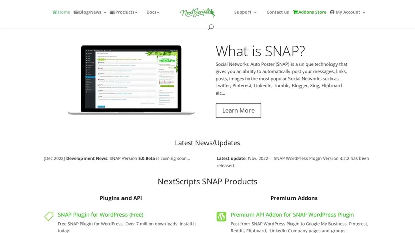 NextScripts homepage screenshot