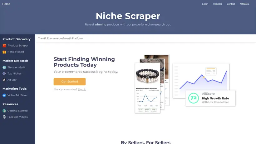Niche Scraper homepage screenshot