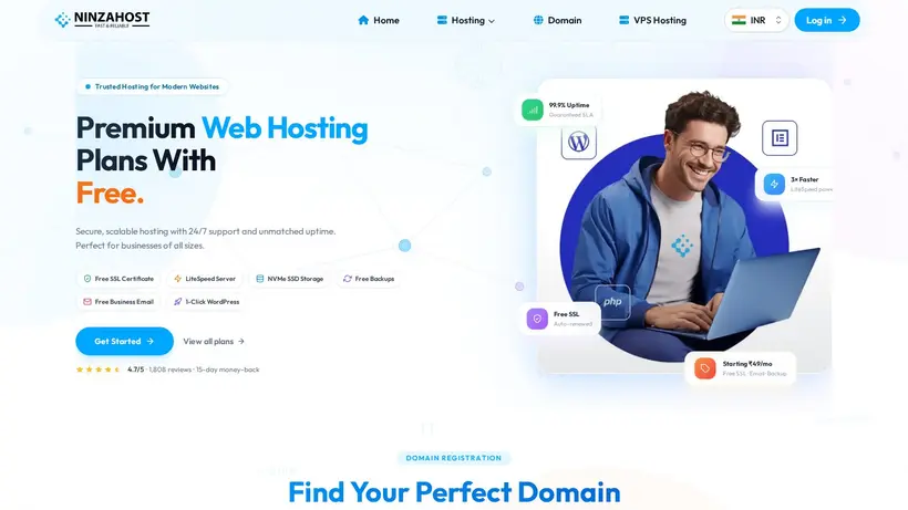Ninza Host homepage screenshot