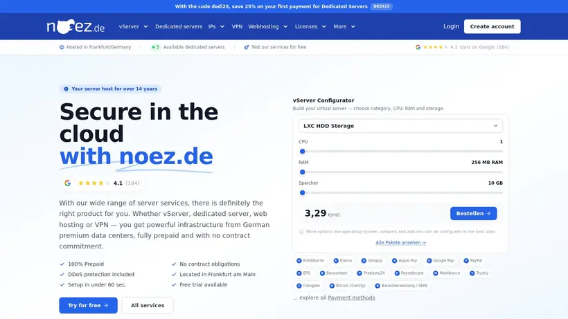 Noez GmbH homepage screenshot