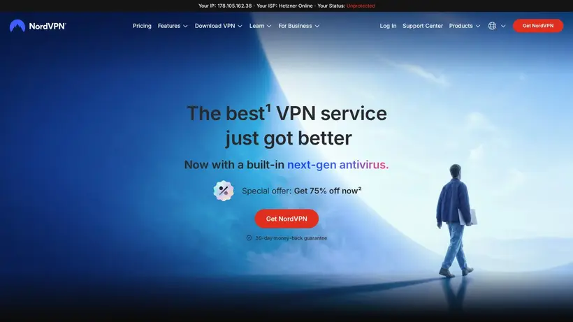 NordVPN homepage screenshot