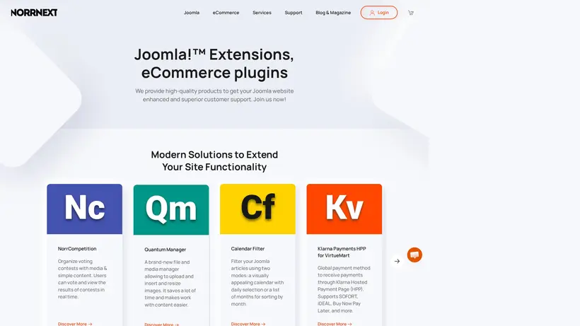 Norr Next homepage screenshot