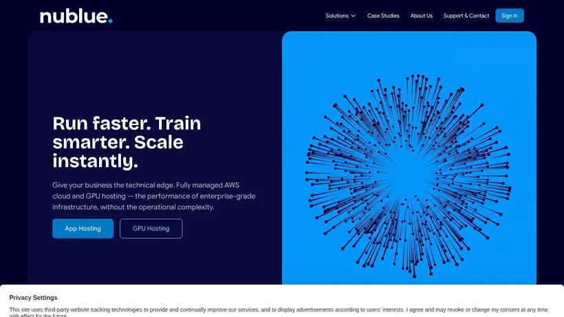 Nu Blue homepage screenshot