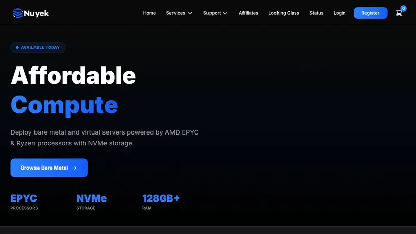 Nuyek homepage screenshot