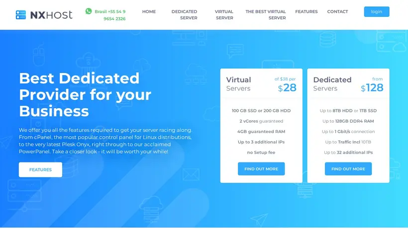 NX Host homepage screenshot