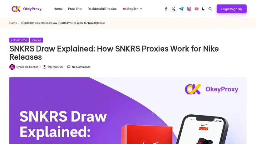 Okey Proxy homepage screenshot