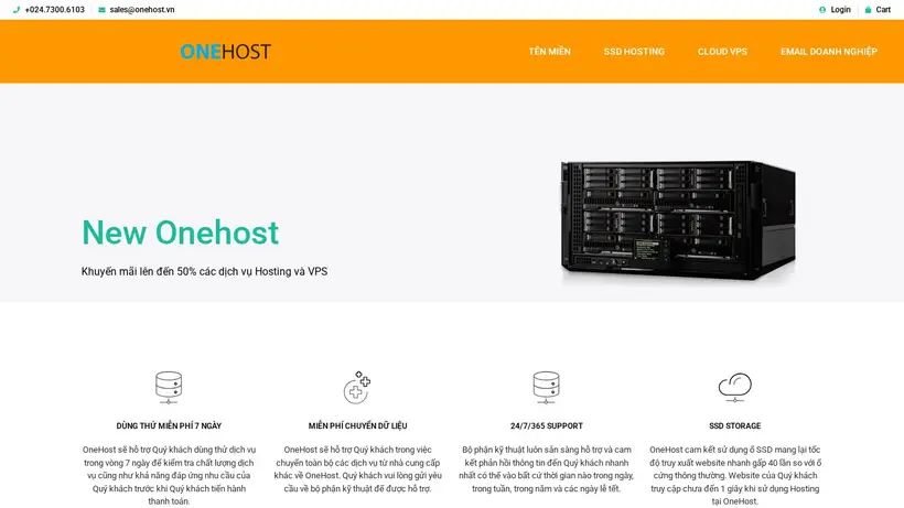 OneHost.vn homepage screenshot