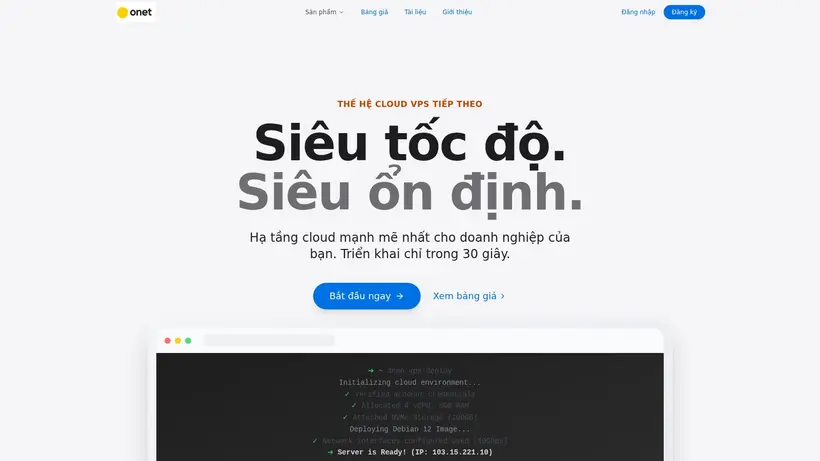 Onet Vietnam homepage screenshot