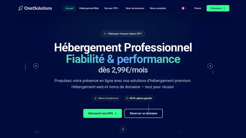 Onet Solutions homepage screenshot
