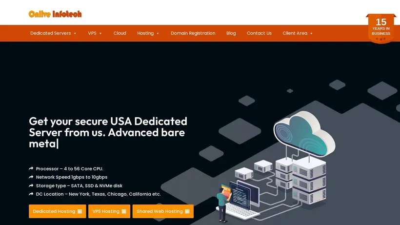 Onlive Infotech homepage screenshot