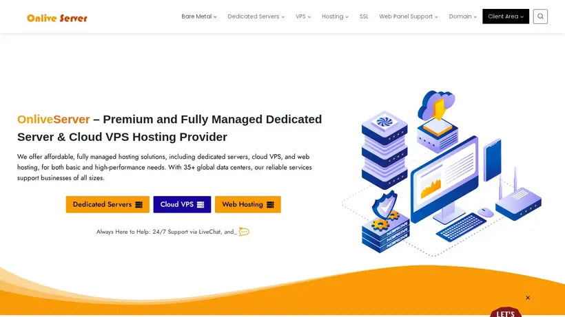 Onlive Server homepage screenshot