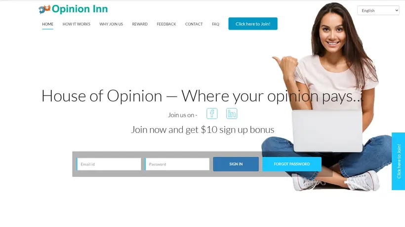 Opinion Inn homepage screenshot
