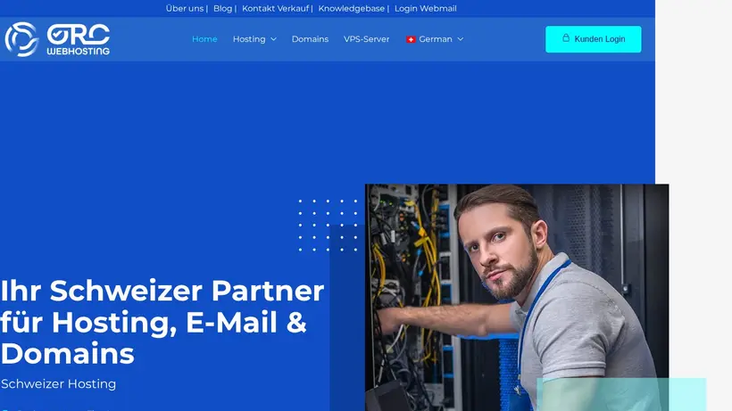 ORC Webhosting homepage screenshot