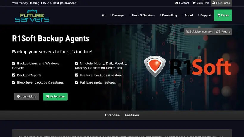 Oshs Hosting homepage screenshot