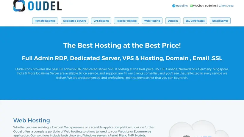 Oudel homepage screenshot