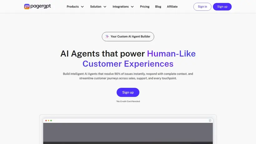 Pagergpt homepage screenshot