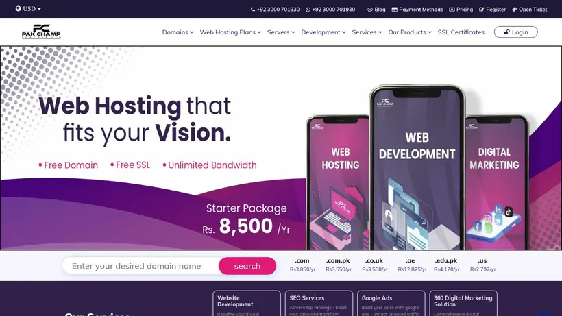 Pak Champ Soft homepage screenshot