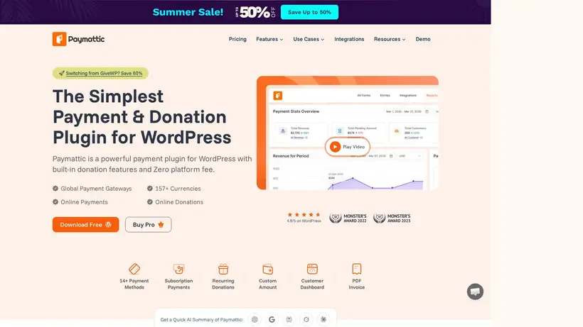 Paymattic homepage screenshot
