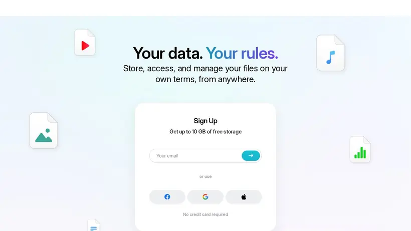 pCloud homepage screenshot