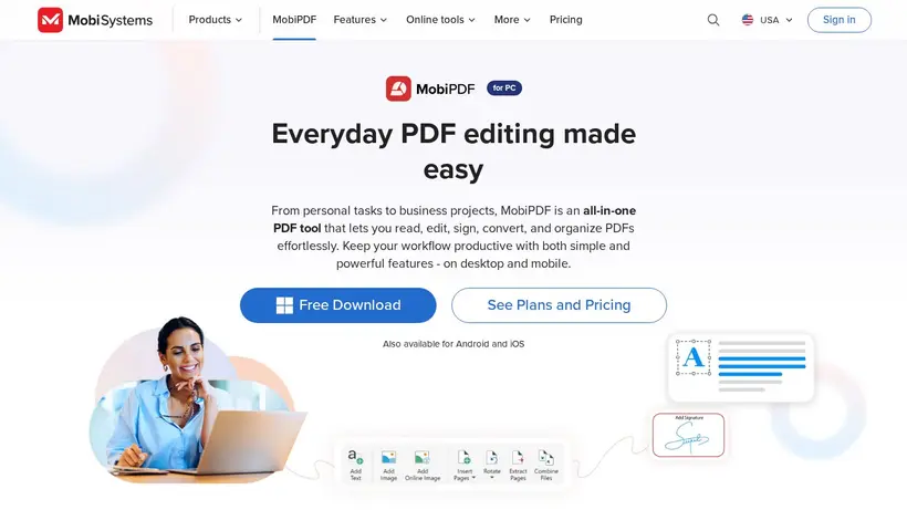 PDF Extra homepage screenshot