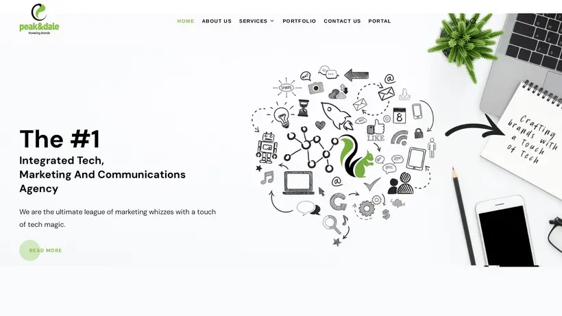 Peak and Dale homepage screenshot