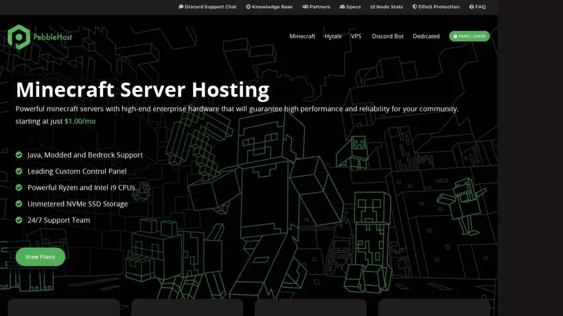 Pebble Host homepage screenshot