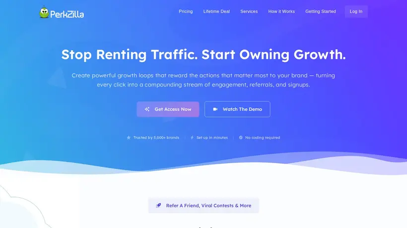 PerkZilla homepage screenshot