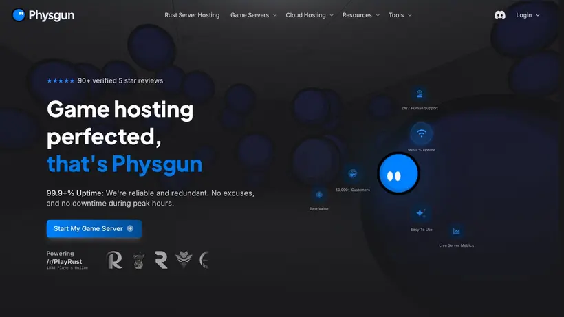 Physgun homepage screenshot