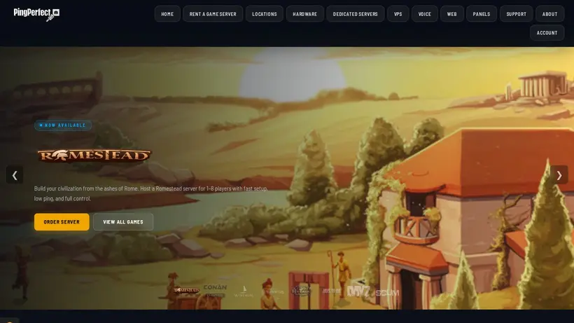 Ping Perfect homepage screenshot