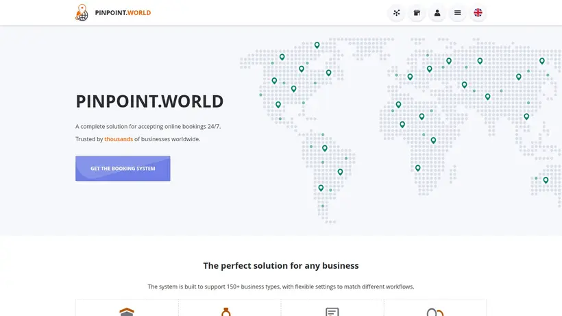 Pinpoint World homepage screenshot