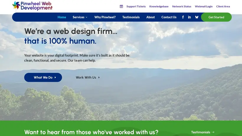 PinwheelWeb homepage screenshot
