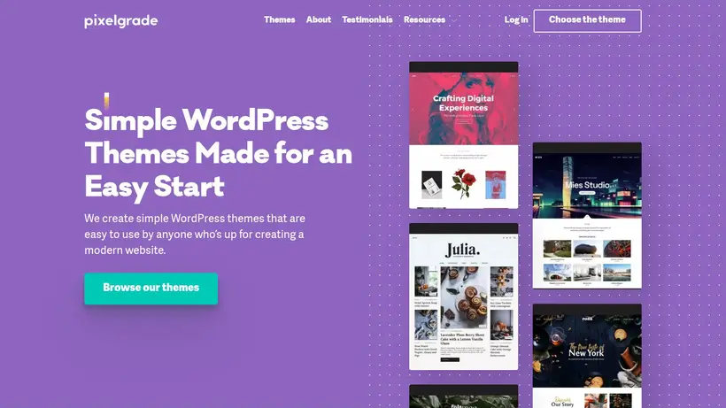 Pixel Grade homepage screenshot