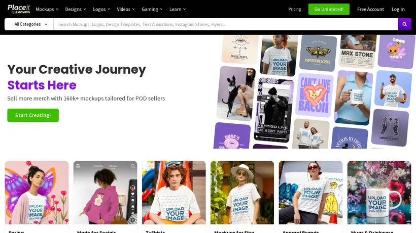 Place IT homepage screenshot