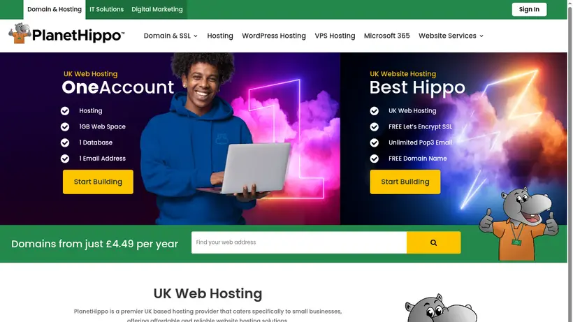 Planet Hippo homepage screenshot