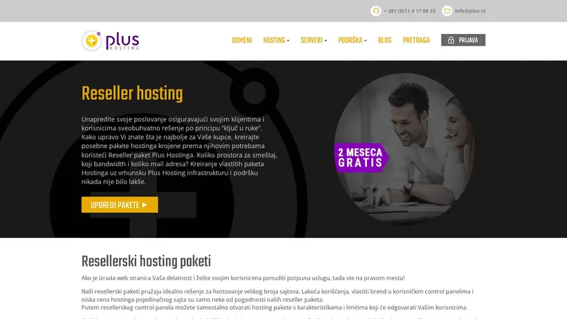 Plus Hosting homepage screenshot