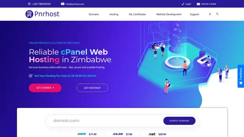 Pnr Host homepage screenshot