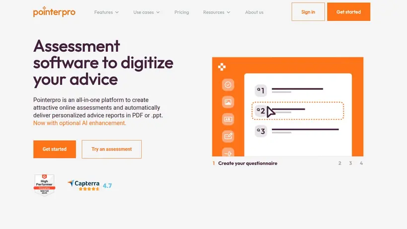 Pointerpro homepage screenshot