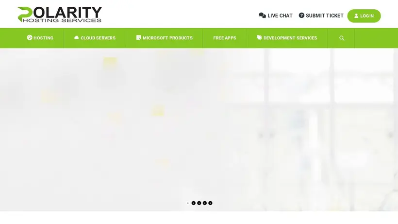 Polarity Hosting homepage screenshot