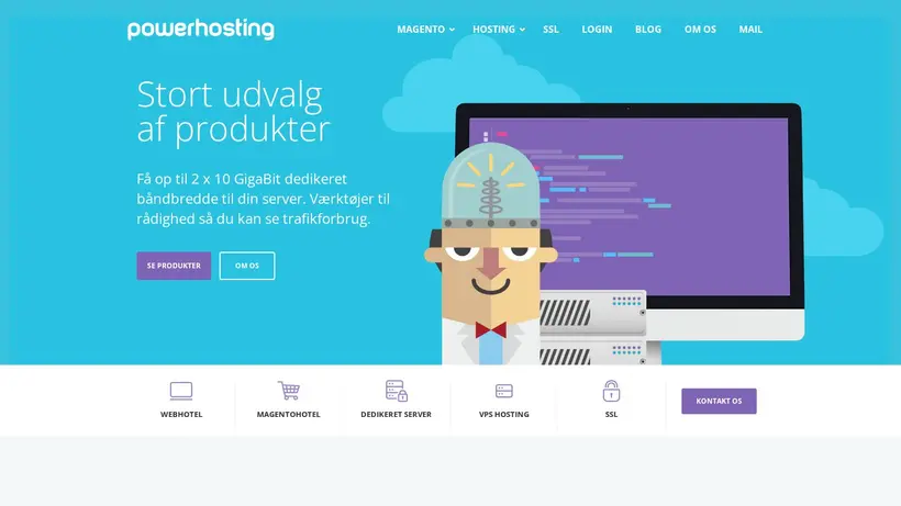 Power Hosting homepage screenshot