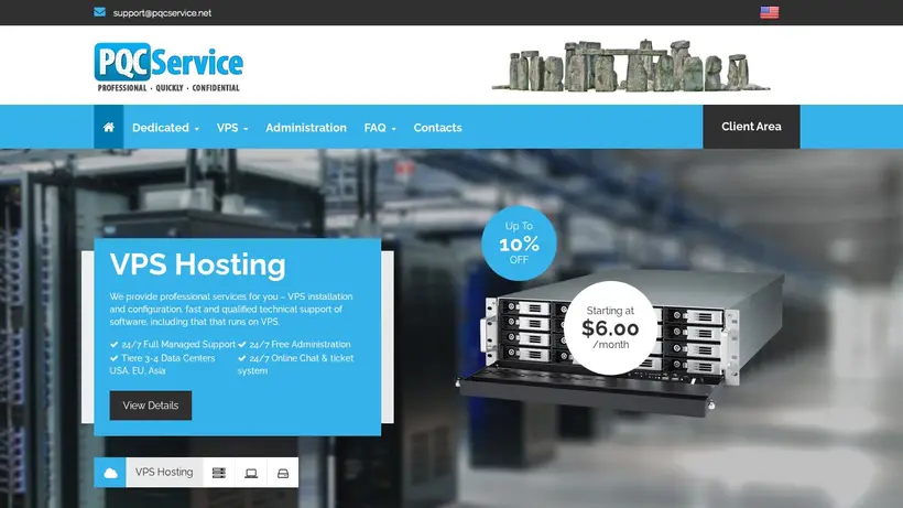 PQC Service homepage screenshot