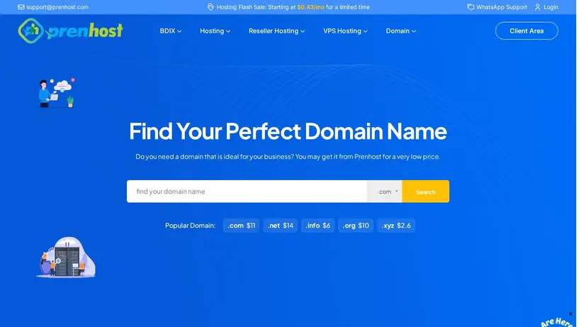Pren Host homepage screenshot