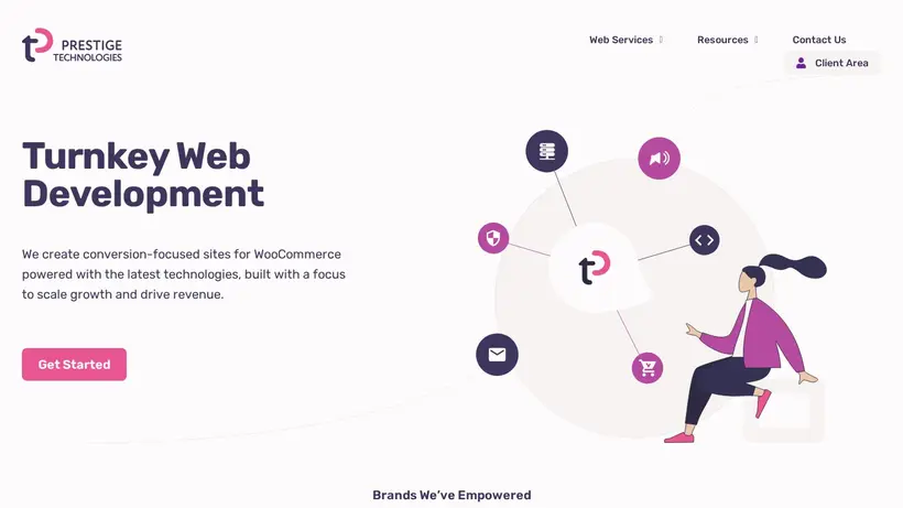 Prestige Technologies homepage screenshot