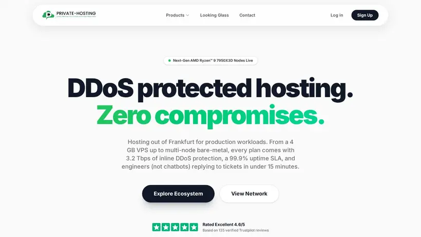 Private-Hosting.eu homepage screenshot