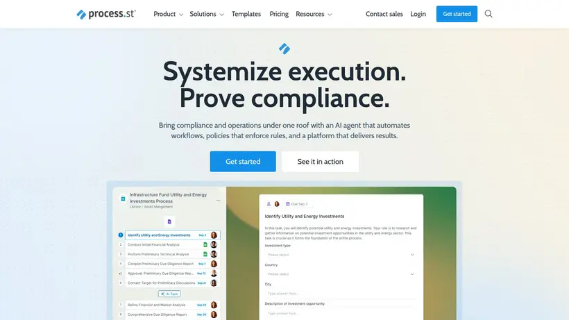 Process Street homepage screenshot