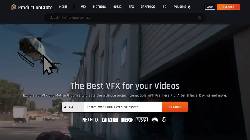 Production Crate homepage screenshot